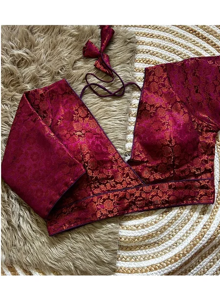 Roma Banarasi Silk Designer Look Blouse Wholesale Market In Surat